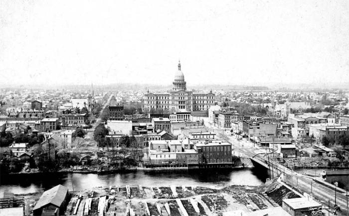 STANDPIPE VIEW OF LANSING LOOKING WEST, C. 1890s.