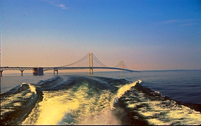 Mackinac Bridge from ferry