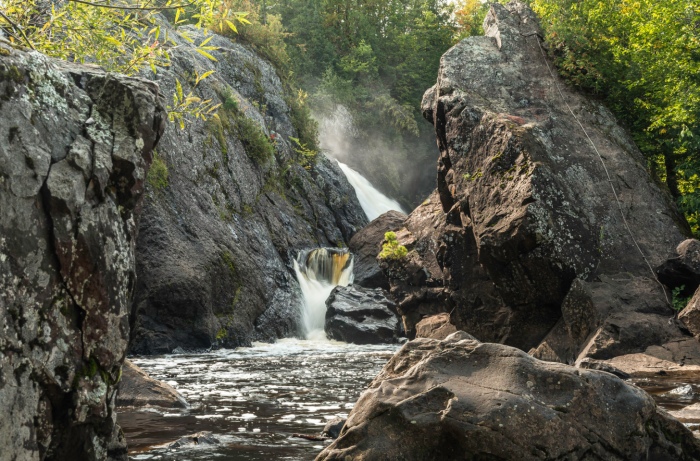 Gabbro Falls on the Black River in Gogebic County Michigan by Tom Clark